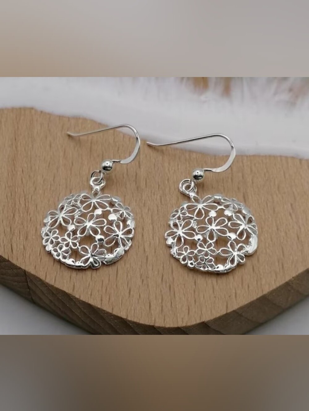 $8 Each Or Bundle 5/$20 Silver Floral Filigree Drop Earrings